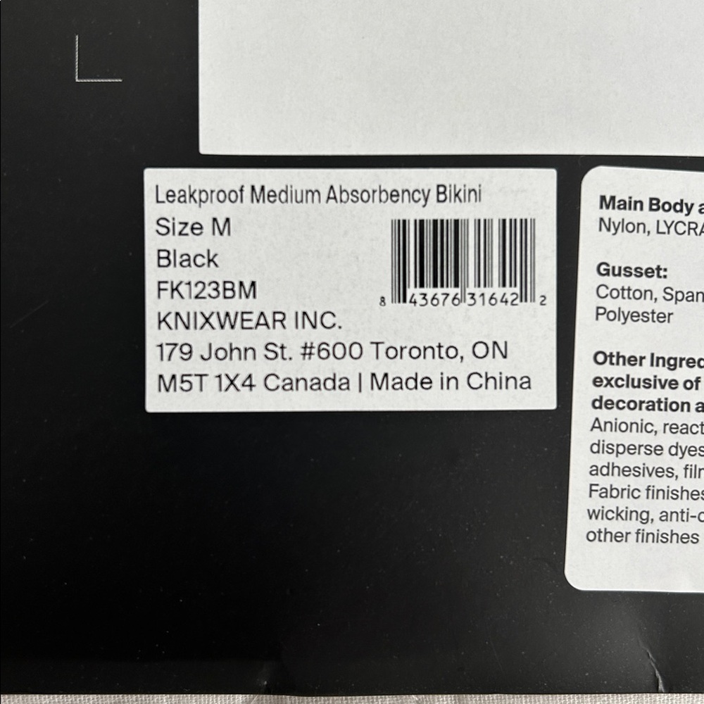 Never opened! Knix Period Bikini Medium Black - Picture 8 of 8